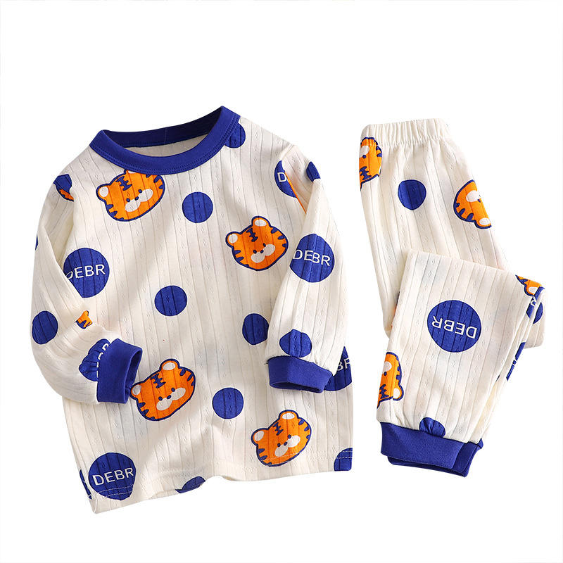 2022 Autumn Jacquard Cotton Flannel Pajamas Pants for Boys Girls Long  Sleeve Comfortable Home Clothes Cartoon Pattern Underwear