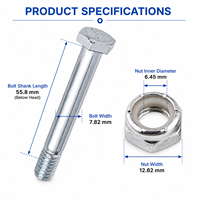 5/16"-18 UNC Sechskantschrauben- und Muttern-Sets, verzinkter Kohlenstoffstahl-Befestigungssatz für Lenkrollen-Montageteile