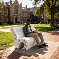 Banc Moderne en Fibre de Verre Écologique pour Espaces Publics Extérieurs : Écoles, Centres Commerciaux, Hôpitaux, Jardins - Design en Forme de Livre