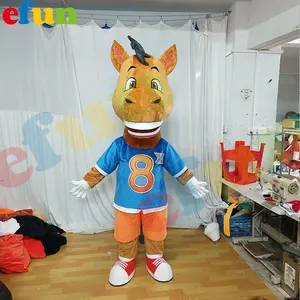 Efun adedi 1 adet özel reklam karikatür at maskot kostüm satılık yürüyüş hayvan maskot kostüm