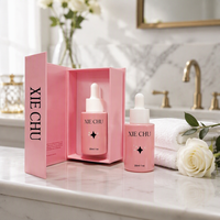Botol Kosmetik Kaca Pipet 30ml Warna Pink Ungu Model Flat Shoulder untuk Minyak Rambut, Serum, dan Essential Oil