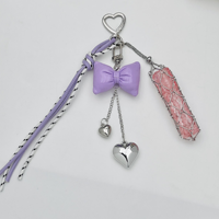 Mini raquette de tennis, pendentif batte de baseball, porte-clés en corde tressée, sac en filet en acier inoxydable, chaîne à rouge à lèvres, accessoires de pendentif
