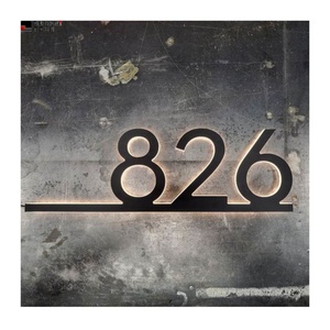 Stainless Steel Outdoor House Number Light Waterproof Home Hotel Door House <b>Illuminated</b> Led Backlit Residential Numbers Sign - Product Image 2