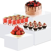 Cadre d'affichage de collection de modèle de parfum de cabine de dessert carré de buffet en acrylique blanc