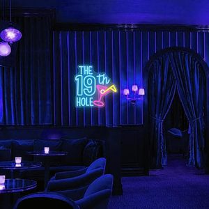 L'insegna al Neon della diciannovesima buca. Gli sport illuminano i cartelli da Bar per Club da Golf decorazioni per feste a casa per amanti del Golf regali luci personalizzate - Product Image 3
