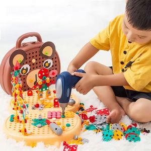 Children Electric Drill Toolbox Driller Games <b>Tool</b> Toy for Boys 4 6 Years Old Montessori Screw Puzzle <b>Kid</b> Pretend Play Toys Gift - Product Image 1
