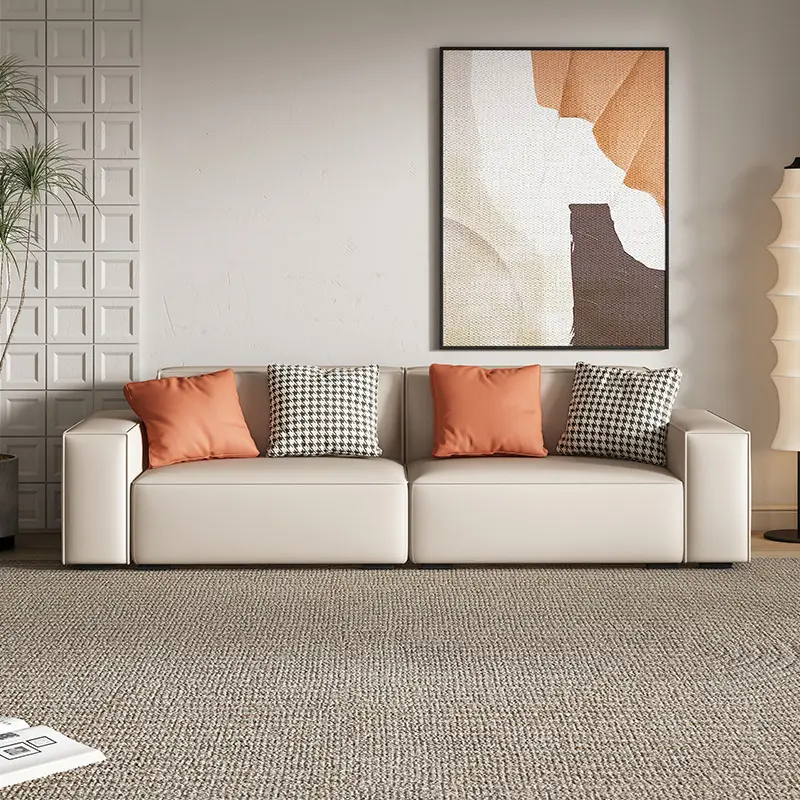 Italian Minimalist Type Square Sofa set Furniture for Living Room Sofa Modular Sofa Sectional Couch in Velvet Fabric