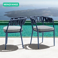 Ensemble de meubles d'extérieur modernes en alliage d'aluminium, table et chaises, résistant aux UV, imperméable, durable, capacité 4 personnes