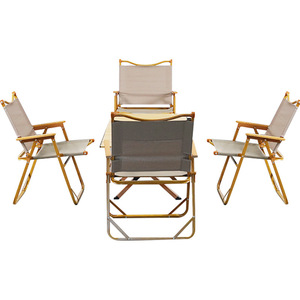 Outdoor Folding <b>Table</b> Aluminum Alloy Rectangular <b>Portable</b> Camping <b>Picnic</b> Barbecue <b>Table</b> With Wood Grain Finish - Product Image 4