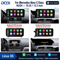 Autoradio LINUX 12,3 pouces pour Mercedes Benz Classe C W204 C180 200 S204 avec CarPlay sans fil, lecteur DVD automobile, unité principale