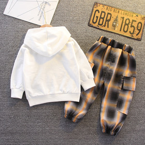 Conjunto de Dos Piezas de Sudadera con Capucha y Pantalones de Algodón de Manga Larga Estilo Occidental Informal para Bebés Niños - Product Image 2