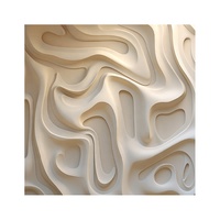 Décoration murale blanc cassé Sculpture abstraite minimaliste moderne 3D bois sculpté peinture tenture murale pour tête de lit Lobby-pour hôtels