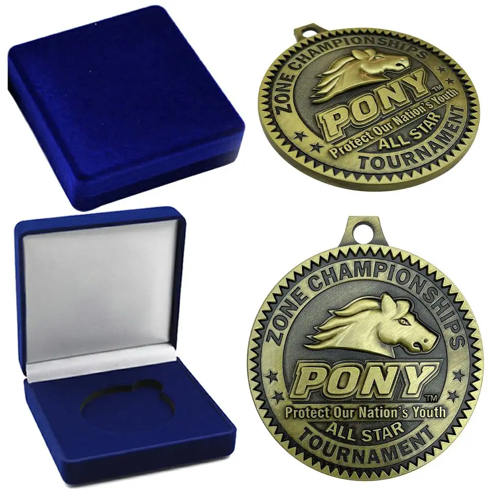 Медаль, литая под давлением из цинкового сплава, античный золотой логотип, металлические медали для конного спорта