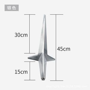 <span class=keywords><strong>Gambe</strong></span> per Divano e Letto in Acciaio Nordico a Tre Punte a Forma di Diamante Allungate - Product Image 6