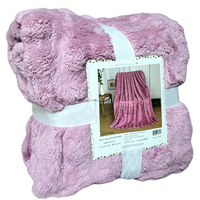 Dicke Bunte Großhandels-Winterdecke Heimdekoration Sofa Couch Bett Büro Kunstfell Kaninchenfell-Optik Blasendecke