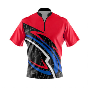 Camisetas de Boliche con Media Cremallera y Logotipo Personalizado por Sublimación, Manga Corta, 100% Poliéster, Unisex, Transpirables, Jersey Deportivo de Verano - Product Image 3