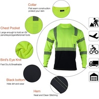 Vêtements de travail anti-UV haute visibilité OSHA Type R, uniforme classe 3, chemises de sécurité à manches longues haute visibilité