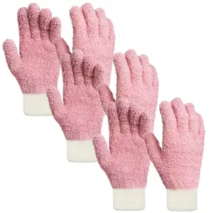 Private Label Microfiber Stof Verwijderen Handschoenen Wasbare Schoonmaak Wanten Voor Keuken Huis Auto 'S Afstoffen Handschoenen, Roze