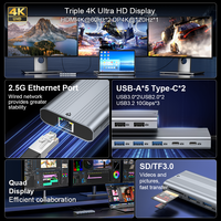 ULT-unite 14 in 1 Quad Screen Docking Station USB C Hub dengan DP 4K 120Hz 2xHDMI 4K 60Hz Gigabit Ethernet 10Gbps USB-A/C SD TF