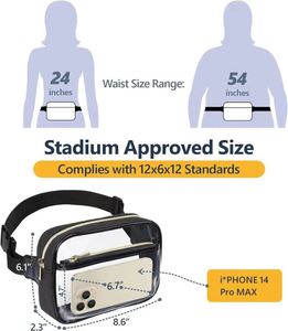 Sac bandoulière/poitrine unisexe en PVC matelassé transparent imperméable, idéal pour le voyage et le sport, collection 2025 – Vente en gros - Product Image 4