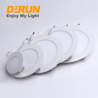Plaque de guidage lumineux PS de bonne qualité 9W 12W 18W 24W 230V 130V, panneau LED encastré mince rond SMD 2835, LPL-RECESSED