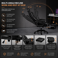 Chaise de bureau ergonomique confortable et moderne en cuir PU, pivotante et réglable, pour réunions et conférences