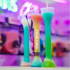 Gobelet à slushy à long col 28oz avec paille et couvercle en plastique PET, couleur personnalisée, pour événements et fêtes, avec logo personnalisé, vente en gros - Product Image 3