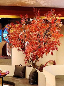 Cây phong cảnh Đỏ Nhân Tạo Nhà hàng Trung tâm mua sắm cảnh quan trong nhà hạ cánh cây trang trí chúc năm mới - Product Image 2
