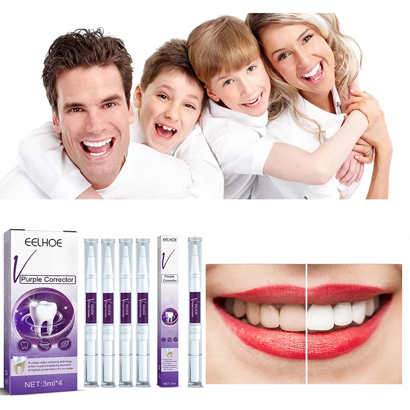 Parlak gülümseme kullanımı kolay hiçbir hassasiyet etkili nazik diş beyazlatma kalemi 4 paket profesyonel diş formülü jel 3Ml
