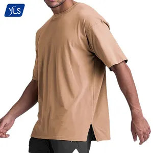YLS – T-Shirt de gymnastique pour hommes, taille Plus, Logo personnalisé, vierge, surdimensionné, vêtements de Sport, vente en gros