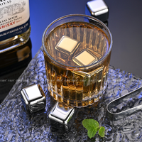 Pierres à whisky 8 pièces en acier inoxydable 304, glaçons réutilisables, pierres réfrigérantes pour whisky, coffret cadeau avec pinces