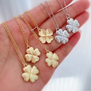 Four Leaf Clover Pendant Necklace Copper Alloy Chain Gold Silver Color Fashion Jewelry Gift For Women Accessory - Product Image 1