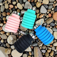 OEM ODM Bouteille d'eau pliable en silicone sans BPA de 500ml personnalisée Bouteille de sport portable écologique