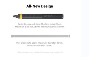 POSK Còn Hàng Gậy Chụp Ảnh Tự Sướng Vô Hình Phiên Bản Mở <span class=keywords><strong>R</strong></span>ộng Insta 360 3M Chính Hãng Cho Insta360 ONE X3/X2/One <span class=keywords><strong>R</strong></span> / ONR <span class=keywords><strong>X</strong></span> - Product Image 6