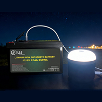 Baterai LiFePO4 12V 20Ah dengan Port USB A+C & Voltmeter, Performa Cuaca Dingin untuk Memancing di Es, Solusi Daya Portabel untuk Kayak