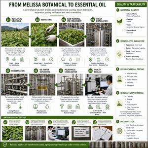 Huile de Mélisse Pure Naturelle en Vrac Distillée à la Vapeur OEM, Fraîche, Citronnée, Apaisante pour l'Anxiété, Soulage les Peaux Irritées, Anti-oxydante, Soin de la Peau - Product Image 3