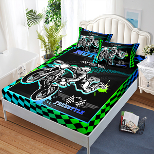 Lenzuola montate <span class=keywords><strong>moto</strong></span> 3D stampe digitali quattro stagioni tessuti in poliestere comodi e morbidi - Product Image 4