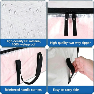 VENO Set di 10 Borse per Stoccaggio in PP Resistente (29x15x12) Design Natalizio Pieghevoli con Manico per Traslochi Vestiti Campeggio - Product Image 4