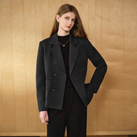 Blazer croisé sur mesure de haute qualité pour femme, en tissu anti-plis, idéal pour le bureau, en laine/polyester