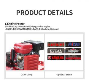 Desbrozadora <span class=keywords><strong>de</strong></span> Martillos <span class=keywords><strong>de</strong></span> Alto Rendimiento con Motor a Gasolina <span class=keywords><strong>de</strong></span> 24 HP para Mini Tractor y ATV, Nuevo para Jardinería y Silvicultura con Caja <span class=keywords><strong>de</strong></span> Cambios y Rodamientos - Product Image 6