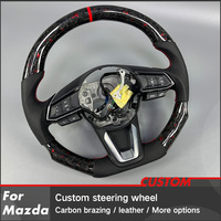 Volante Personalizado de Fibra de Carbono Forjado para Mazda 2 3 6 CX3 CX8 CX9 CX-4 CX-5 Rx-7 CX5, Accesorios Interiores para Coche Mazda
