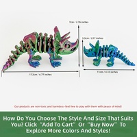 Figurine de dinosaure articulée Triceratops imprimée en 3D en PLA écologique, modèle 2026, best-seller, ornement de bureau créatif, cadeau