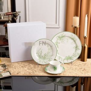 Light Luxury Rustic Suzuran Flower Ceramic Tableware Set Includes Coffee Cup Saucer and <b>Candle</b> Jar for Dinner - Product Image 6