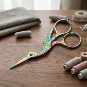 Cicogna a forma di forbici per Manicure a punta sottile in titanio lama diritta affilata in acciaio inossidabile strumento di bellezza per ricamo sforbiciata - Product Image 4
