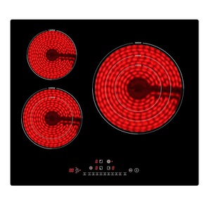 Table de cuisson <span class=keywords><strong>vitrocéramique</strong></span> encastrable CE RoHS 3 zones 7000W 59cm <span class=keywords><strong>avec</strong></span> contrôle tactile, verrouillage enfant et minuterie - Product Image 1