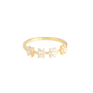 Anillo Abierto ROXI S925 de Plata de Ley con Diseño de Pétalos de Copo de Nieve y Diamantes, Extremadamente Lujoso - Product Image 1