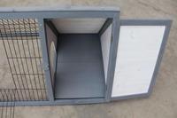 Petit poulailler extérieur en A pour lapins et cailles avec 1 porte et enclos, cage triangulaire en bois pour petits animaux