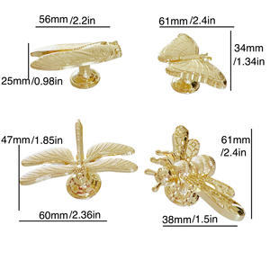 Dragonfly Butterfly Bee Cicada Gabinete Tiradores Perillas para armario Cajón Tocador Armario Muebles - Product Image 2