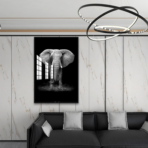 Fournisseur de cintres de sécurité en verre acrylique imprimés UV, art mural, affichage, peintures d'animaux noirs pour bureau, hôtel - Product Image 6