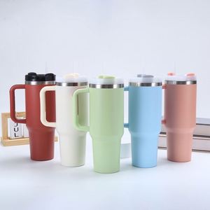 Gobelet de voyage isotherme 30oz pour voiture H2.0 avec poignée, couvercle, paille et base antidérapante, OEM ODM, couleur personnalisée - Product Image 1